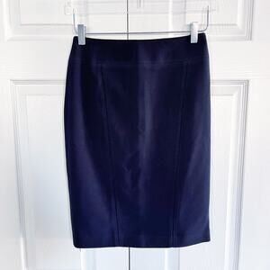 T Tahari Navy Pencil Skirt